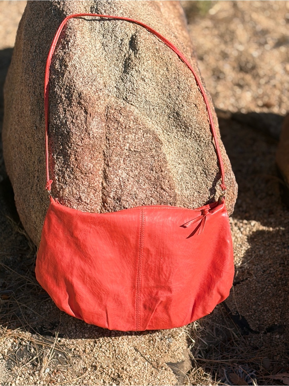 EUC Tangerine 🍊 Lightweight Leather shoulder bag